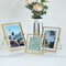 Fabulaxe Modern Metal Floating Tabletop Square Photo Picture Frame w/Glass Cover and Easel Stand, Gold 4 x 4 QI004066.GD.S - alternate 7